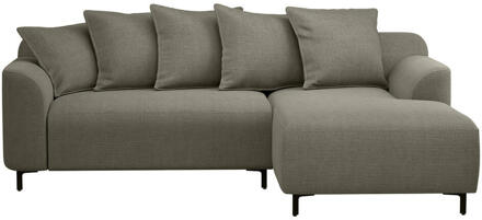 20% korting - Leen Bakker - Bank Elsa Met Chaise Longue Rechts - Eden - Mokka - Stof - Bruin - 177x246x84 Cm