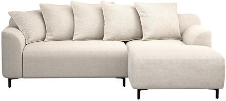 20% korting - Leen Bakker - Bank Elsa Met Chaise Longue Rechts - Eden - Stof - Beige - 177x246x84 Cm
