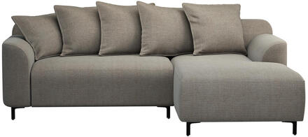 20% korting - Leen Bakker - Bank Elsa Met Chaise Longue Rechts - Eden - Stof - Taupe - 177x246x84 Cm