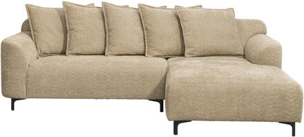 20% korting - Leen Bakker - Bank Elsa Met Chaise Longue Rechts - Stof - Taupe - 177x246x84 Cm