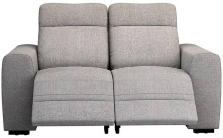 20% korting - Leen Bakker - Bank James Elektrisch Verstelbaar 2-zits - Belfast - Stof - Grijs - 95x160x100 Cm