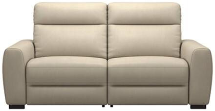 20% korting - Leen Bakker - Bank James Elektrisch Verstelbaar 3-zits - Stof Melbourne - Leder - Taupe - 95x198x100 Cm