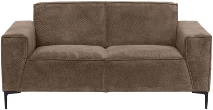 20% korting - Leen Bakker - Bank Romy 2-zits - Egon - Stof - Taupe - 90x195x78 Cm