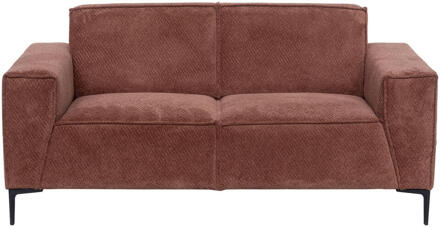 20% korting - Leen Bakker - Bank Romy 2-zits - Egon - Terra - Stof - Bruin - 90x195x78 Cm