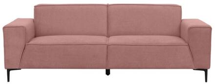 20% korting - Leen Bakker - Bank Romy 3-zits - Curio - Stof - Roze - 90x220x78 Cm