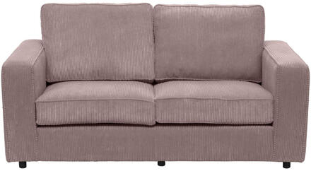 20% korting - Leen Bakker - Bank Stuttgart 2-zits - Stof - Roze - 94x170x80 Cm