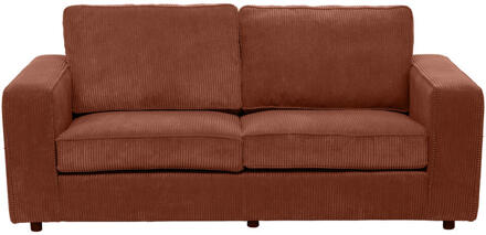 20% korting - Leen Bakker - Bank Stuttgart 3-zits - Terra - Stof - Rood - 94x195x80 Cm