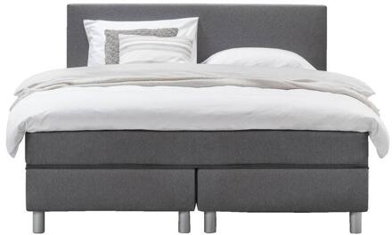 20% korting - Leen Bakker - Boxcombinatie Alta 5-delig - Donker - 140x200cm - Stof - Grijs