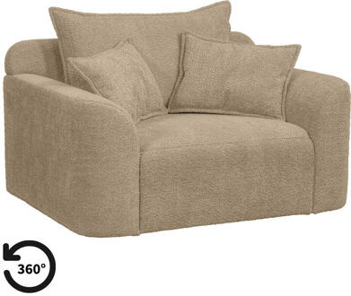 20% korting - Leen Bakker - Draaibare Loveseat Elsa - Anthology - Stof - Taupe - 99x128x84 Cm