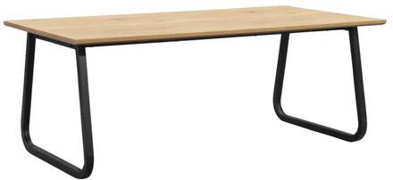 20% korting - Leen Bakker - Eettafel Brigitte Rechthoekig - Naturel/zwart - 200x100 Cm - MDF - Bruin