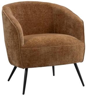 20% korting - Leen Bakker - Fauteuil Carlton - - Stof - Bruin - 68x68x70 Cm