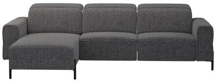 20% korting - Leen Bakker - Hoekbank Dave Links - Elektrisch Verstelbaar - Chacha - Stof - Grijs - 172x275x79 Cm