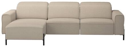 20% korting - Leen Bakker - Hoekbank Dave Links - Elektrisch Verstelbaar - Stof - Taupe - 172x275x79 Cm