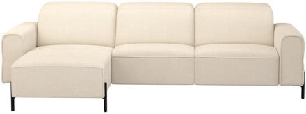 20% korting - Leen Bakker - Hoekbank Dave Links - Stof - Crème - 172x275x79 Cm