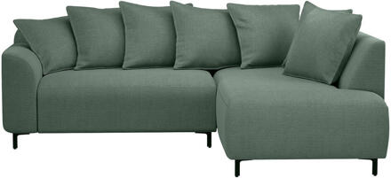 20% korting - Leen Bakker - Hoekbank Elsa Rechts - Eden - Salie - Stof - Groen - 204x243x84 Cm