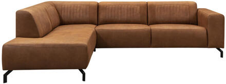 20% korting - Leen Bakker - Hoekbank Otis Links - Kastanje - Microleer - Bruin - 210x276x77 Cm