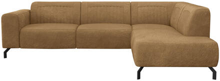 20% korting - Leen Bakker - Hoekbank Otis Rechts - Toffee - Microleer - Bruin - 210x276x77 Cm