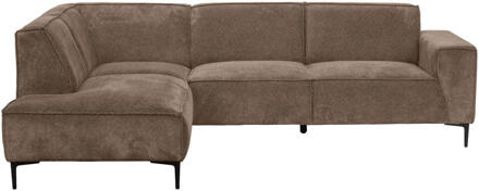 20% korting - Leen Bakker - Hoekbank Romy Links - Egon - Stof - Taupe - 195x260x78 Cm