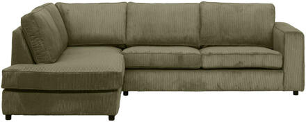 20% korting - Leen Bakker - Hoekbank Stuttgart Links - Olijf - Stof - Groen - 207x267x80 Cm