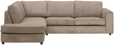 20% korting - Leen Bakker - Hoekbank Stuttgart Links - Stof - Taupe - 205x265x80 Cm