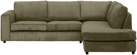 20% korting - Leen Bakker - Hoekbank Stuttgart Rechts - Olijf - Stof - Groen - 207x267x80 Cm
