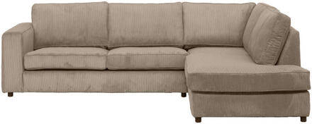 20% korting - Leen Bakker - Hoekbank Stuttgart Rechts - Stof - Taupe - 205x265x80 Cm