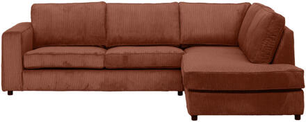 20% korting - Leen Bakker - Hoekbank Stuttgart Rechts - Terra - Stof - Bruin - 94x195x80 Cm