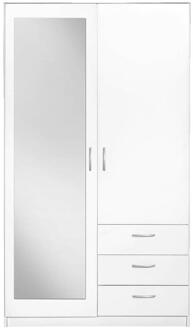 20% korting - Leen Bakker - Kledingkast Varia 2-deurs Met Spiegel - 175x97x50 Cm - Spaanplaat - Wit