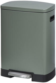 20% korting - Leen Bakker - Pedaalemmer Paco - - 25L+15L - Metaal - Groen - 39x47.5x64.5 Cm