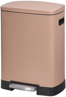 20% korting - Leen Bakker - Pedaalemmer Paco - - 25L+15L - Metaal - Roze - 39x47.5x64.5 Cm