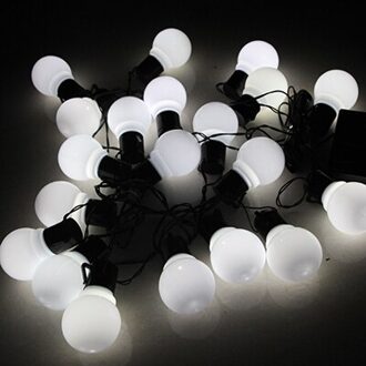 20 Led Outdoor Solar Lampen Led Globe Ball String Fairy Light Solar Light Kerst Guirlande Waterdichte Tuin Straat Decor Licht melkachtig wit