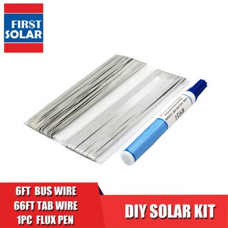 20 meter Tabben Tab Draad + 2 Meter PV Lint Bus Draad + 1 pc 951 Solderen Rosin Flux Pen voor DIY Solderen Zonnepaneel