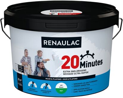 20 Minutes Muurverf - Mat - Wit - 2,5l