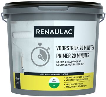20 Minutes Primer - Muur En Plafond - Wit - 5l