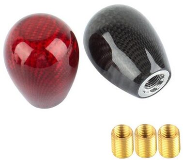 20% Off Auto Zwarte Cilinder Carbon Fiber Manual Gear Shift Stick Shifter Lever Knop At Mt Fit Voor Universele Auto
