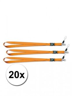 20 oranje lanyards 55 cm - Keycords