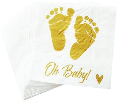 20 Pack Diner Decoratieve Servetten Vergulden Voet Wegwerp Papier Party Servetten Perfect Voor Wedding Baby Shower Feestartikelen