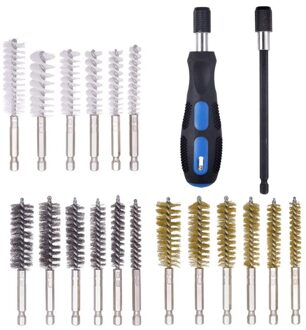 20 Pack Wire Brush Set Voor Boormachine Impact Driver, Roestvrij Staal, Messing, nylon Borstel Met Handvat