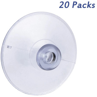 20 Packs 45mm Large Suction Cup Plastic Sucker Pads Mushroom Head Sucker Glass Sucker Without Hooks, Clear
