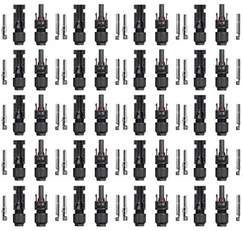 20 Pairs Solar Panel Connectors Male/ Female Safety Seal Ring Waterproof Solar Cable Connector Solar System Accessories