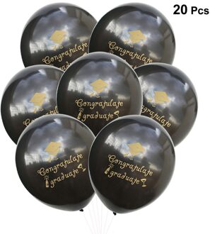 20 Pcs 12 Inch Party Ballonnen Feliciteren Afgestudeerde Brief Ballons Opblaasbare Ballonnen Voor Graduation Party Decoratie (Gold) roze