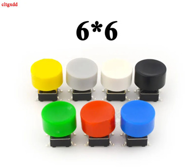 20 PCS A17 Plastic Tactile Switch Button Caps Push Key Caps Multicolor Concave 5.3*10mm for 6 * 6 Round Tact Switch 6x6mm