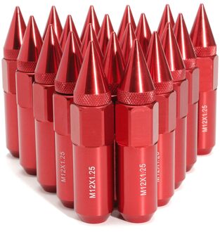 20 Pcs Aluminium M12X1.25 Auto Wielen Velgen Wielmoeren w/Spiked 60mm Uitgebreide Tuner Blauw/Rood/ zwart