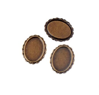 20 Pcs Brons Filigraan Ovale Cabochon Instellen Wraps Connectors Ambachten Decoratie DIY Versiering 32x26mm