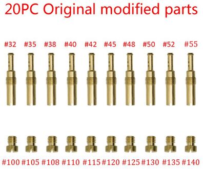 20 Pcs Carburateur Jet Kit Met Langzaam/Pilot Jet Set Vervanging Voor GY6 Cvk Q9QD