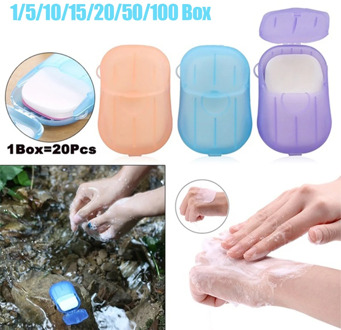 20 pcs Disposable Travel Washing Hand Bath Soap Paper Scented Scented Slice Sheets Foaming Soap Paper Mini Soap baby care Q30
