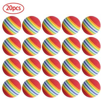 20 Pcs Eva Foam Golfballen Regenboog Indoor Golf Practice Bal Training Aid Sport Accessoires Sport Gereedschap 42mm