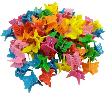 20 pcs Fashion Baby Girls Small Hair Claw Cute Candy Color flower Butterfly Hair Jaw Clip Children Hairpin Hair Accessories