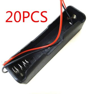 20 Pcs Kleine Doos Plastic Shell Batterij 1X18650 3.7V Case Houder Case Opslag Clip Zwart Met Draad
