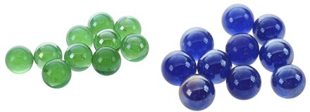 20 Pcs Knikkers 16Mm Glazen Knikkers Knicker Glas Ballen Decoratie Kleur Nuggets Speelgoed, 10 Pcs Green & 10 Pcs Donkerblauw
